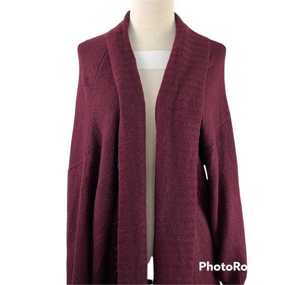 NWT AFRM Red Burgundy Long Open Cardigan (Plus‎ O/S) - Picture 10 of 10